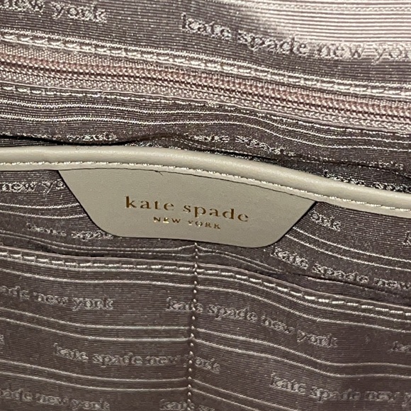 ♠️kate spade Everything Racing Stripe Faux Shearling Fur Large Tote, Cream, NWT - Picture 14 of 16